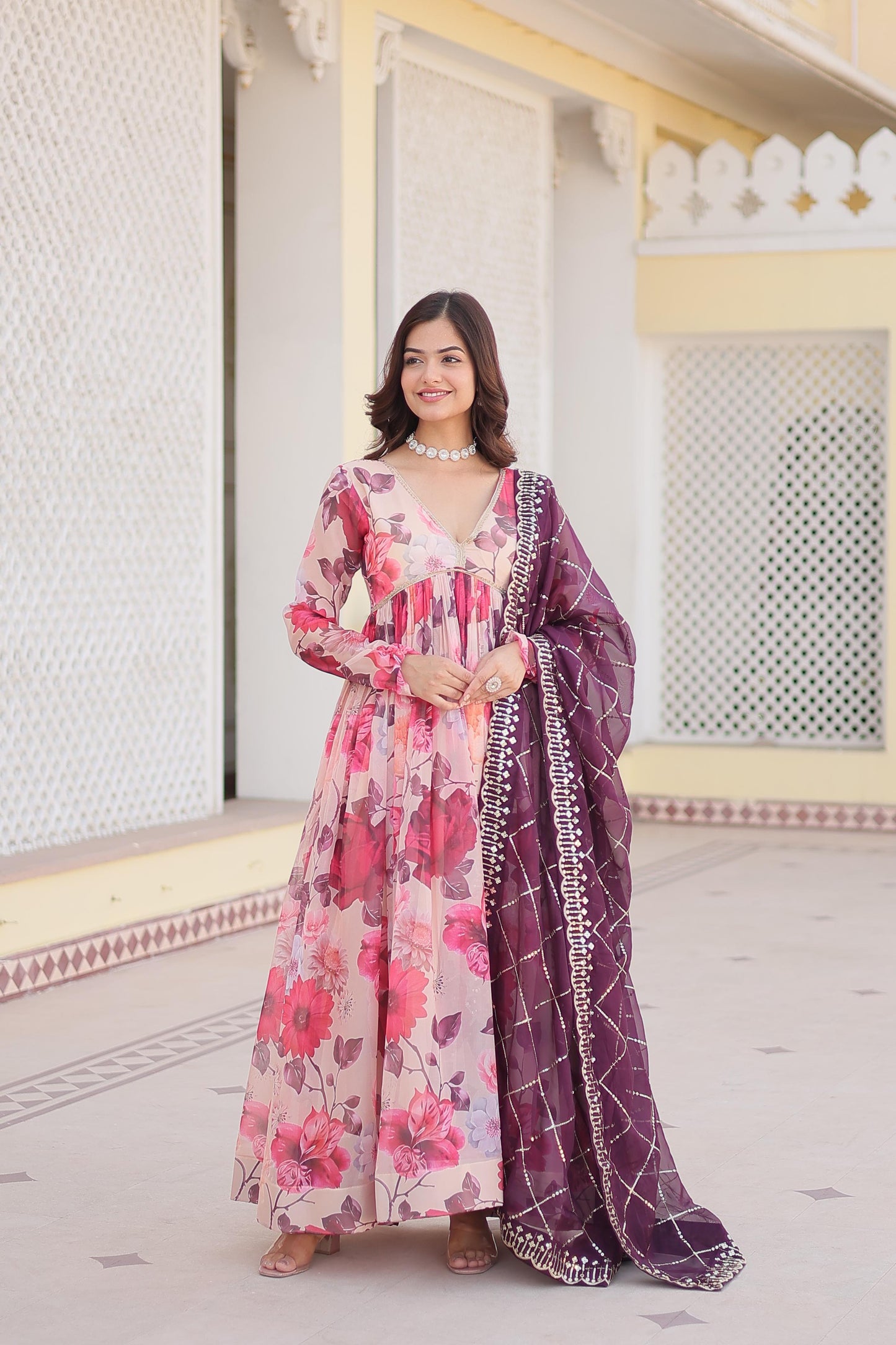 Floral Anarkali Suit - Gracious You