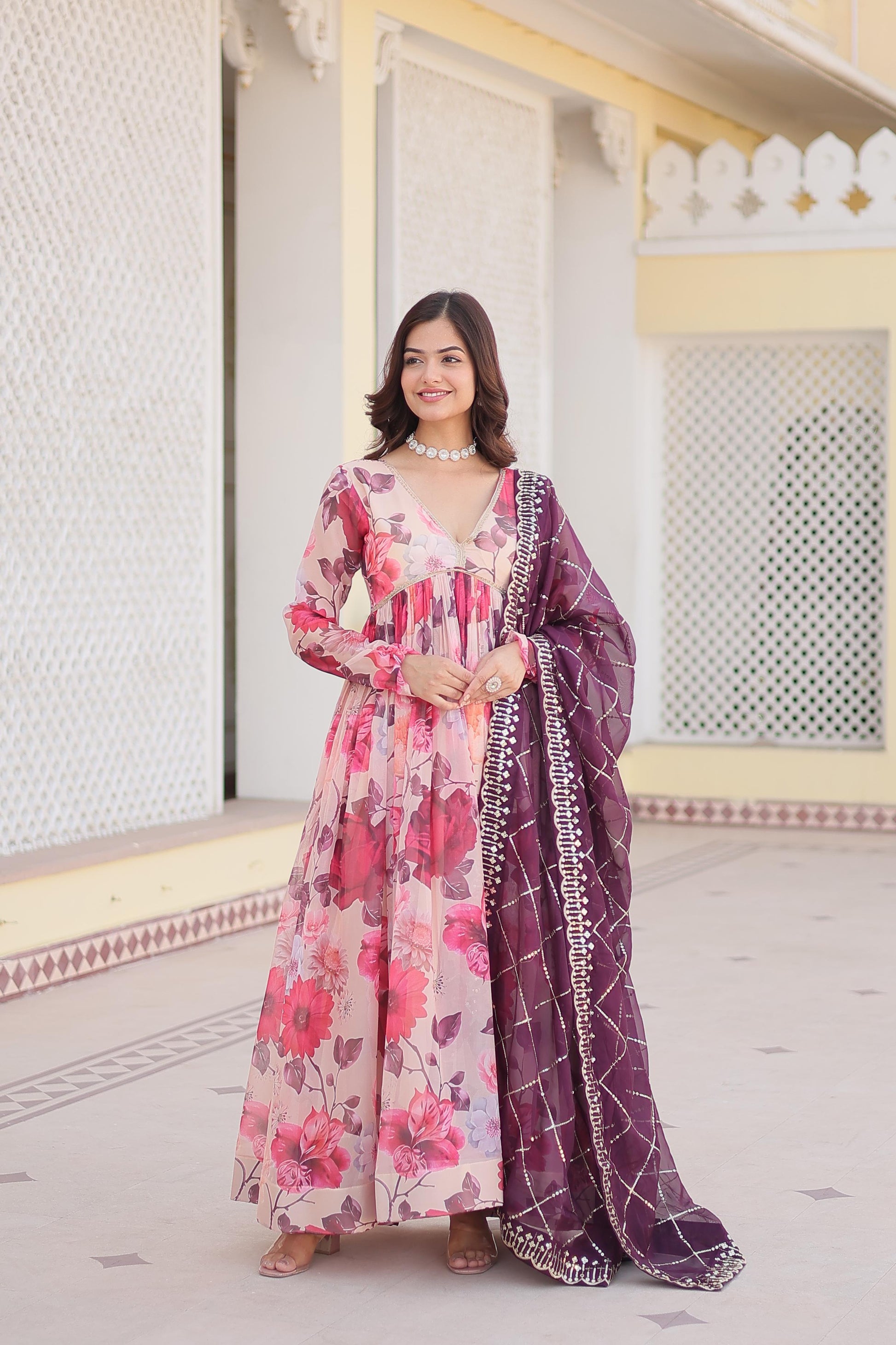 Floral Anarkali Suit - Gracious You
