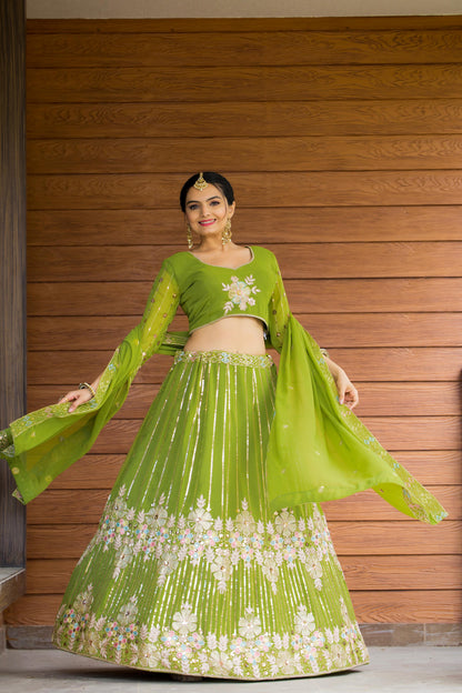 Detailed Embroidered Georgette Lehenga Choli
