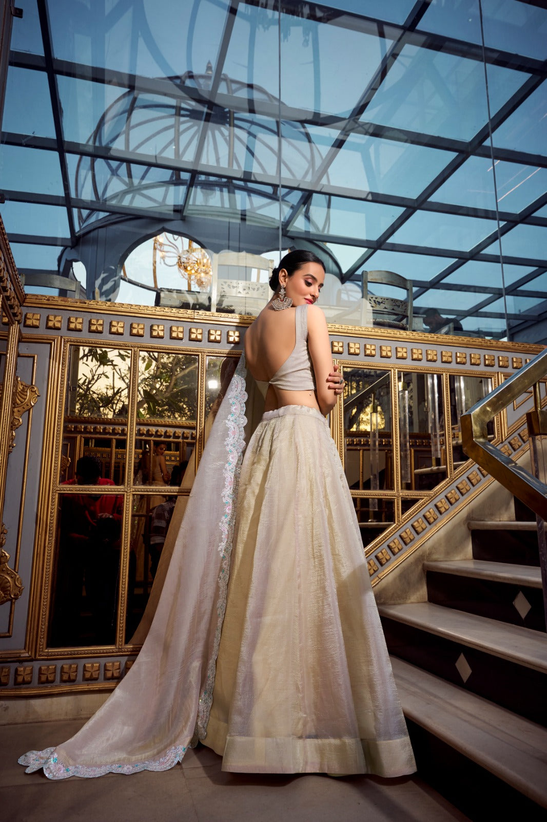 Softly Shining Gold Crush Lehenga Collection