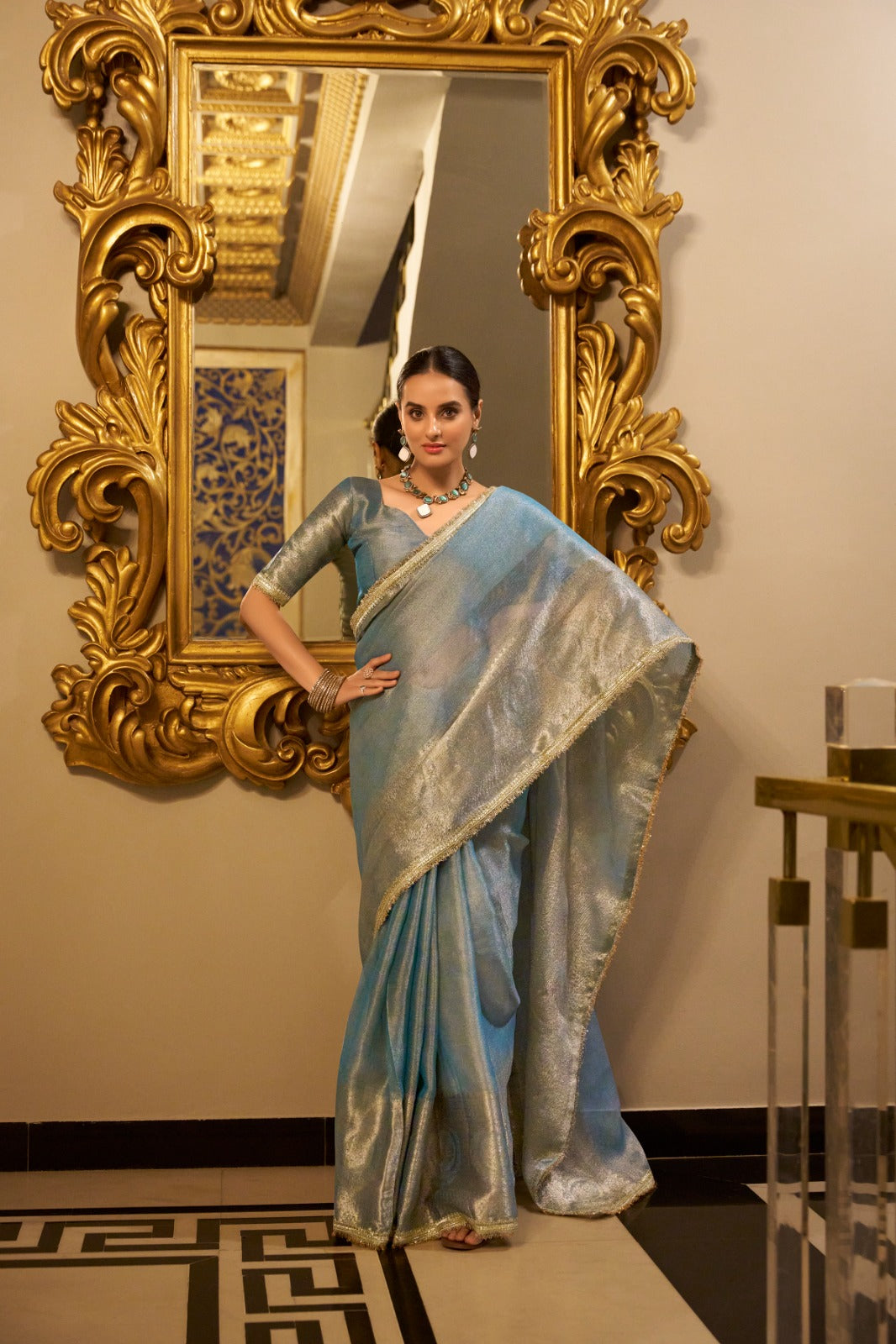 Soft Shimmer In Zari & Sequins Saree