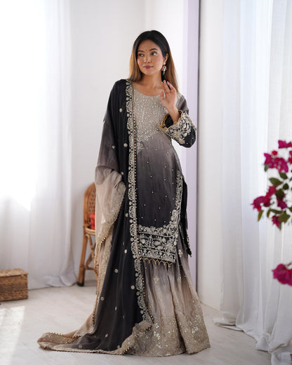 Graceful Dual Shaded Sharara Sets