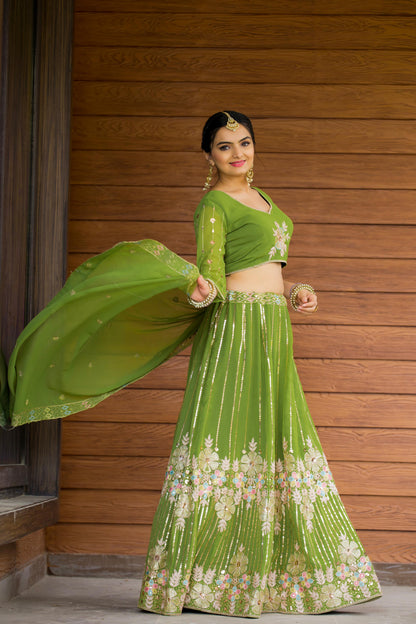 Detailed Embroidered Georgette Lehenga Choli