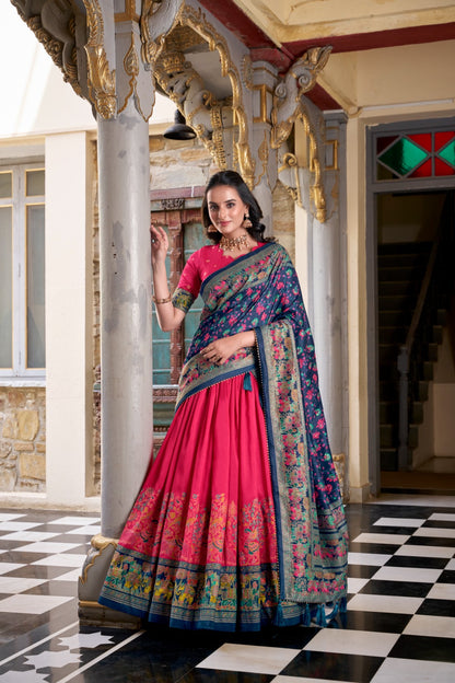 Traditional Printed Tussar Lehenga