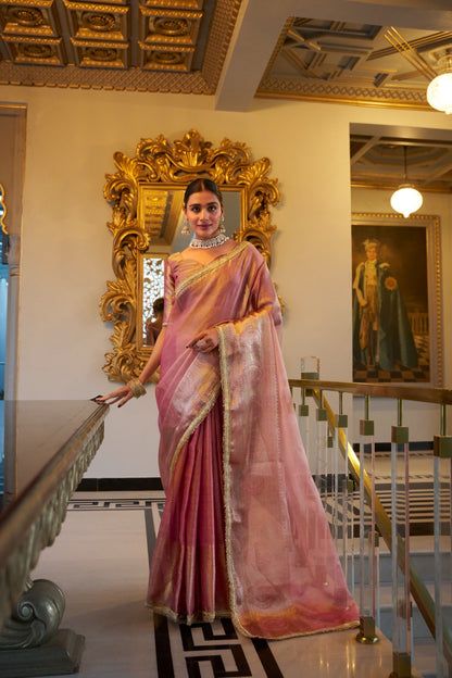 Soft Shimmer In Zari & Sequins Saree