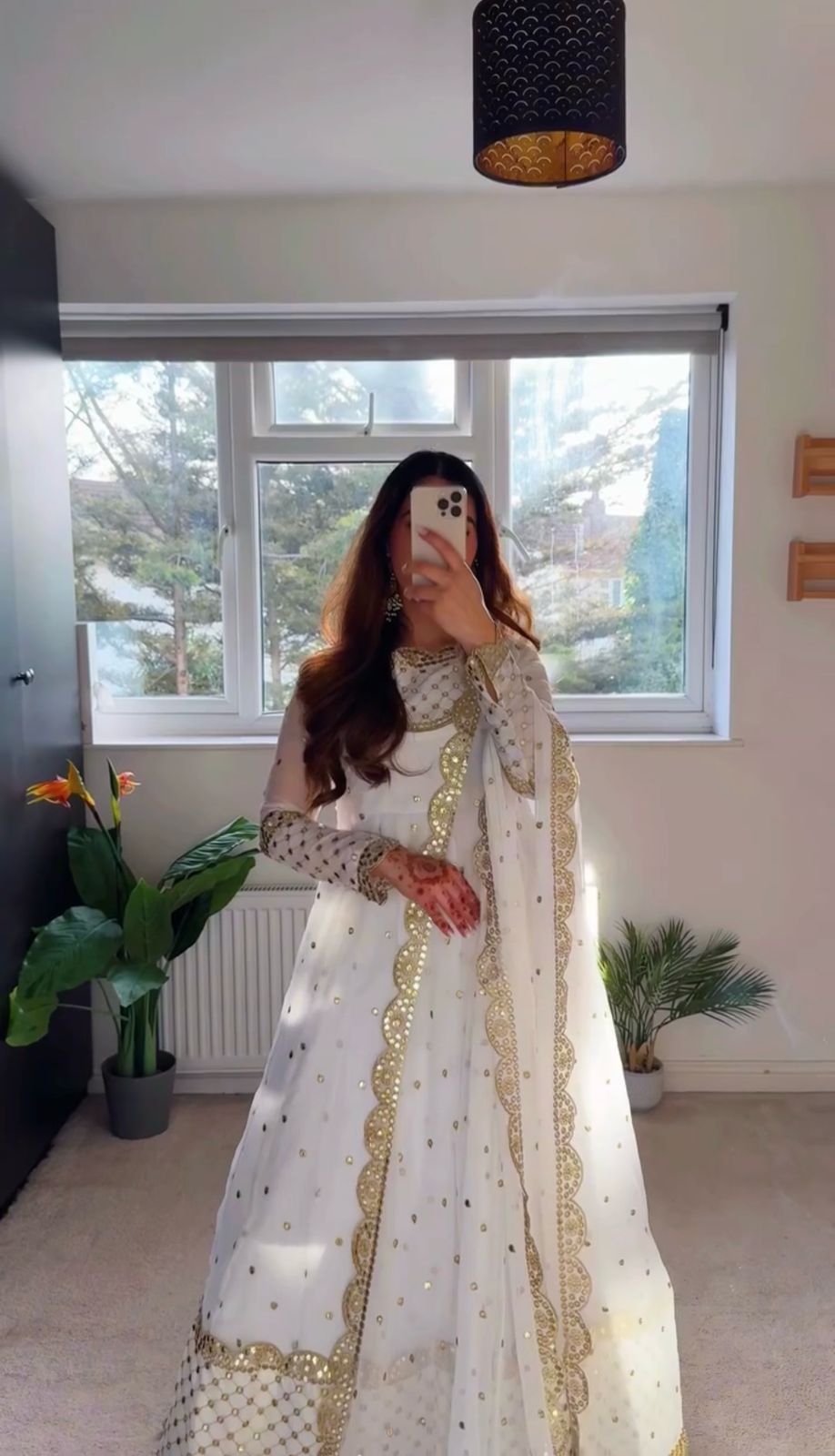 White Swan Gown With Matching Dupatta