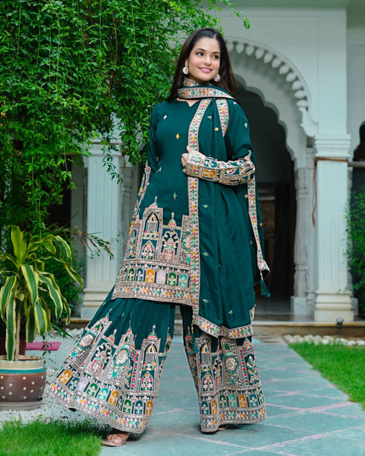 Fine Codework Chinon Kurta & Palazzo Set