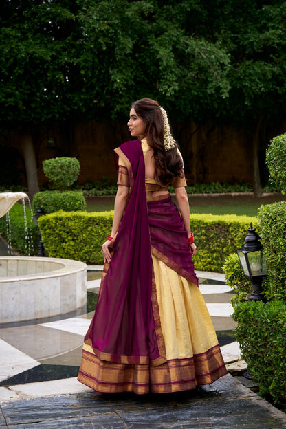 Kanchipuram Golden Glow Half Sarees