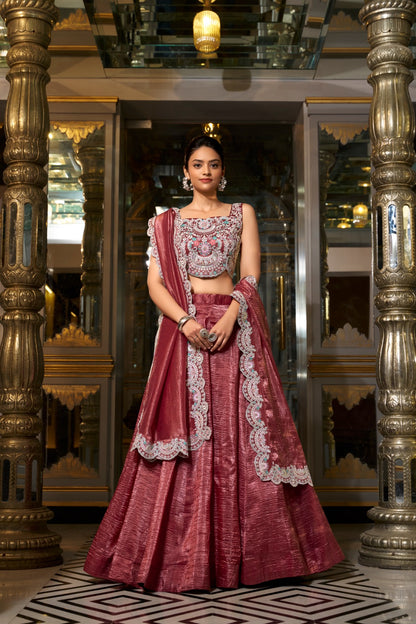 Softly Shining Gold Crush Lehenga Collection