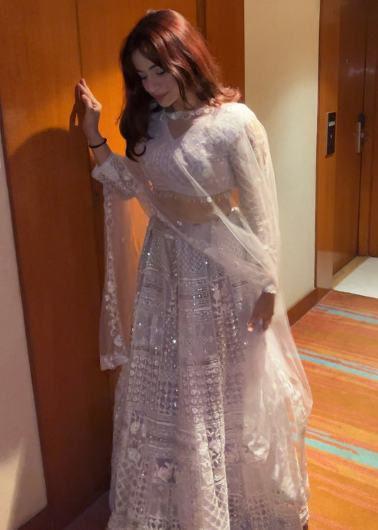 Lilac Lehenga with Glimmering Sequin Detailing
