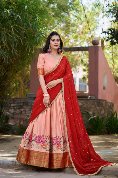Stunning Cotton Silk Lehenga Set