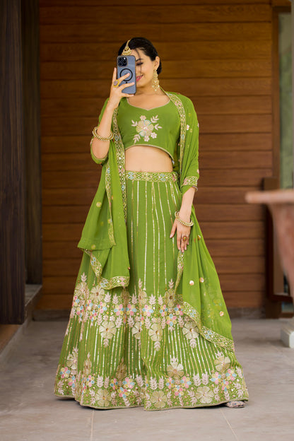 Detailed Embroidered Georgette Lehenga Choli