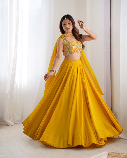 Flawless Flair Lehenga With Work Blouse & Dupatta