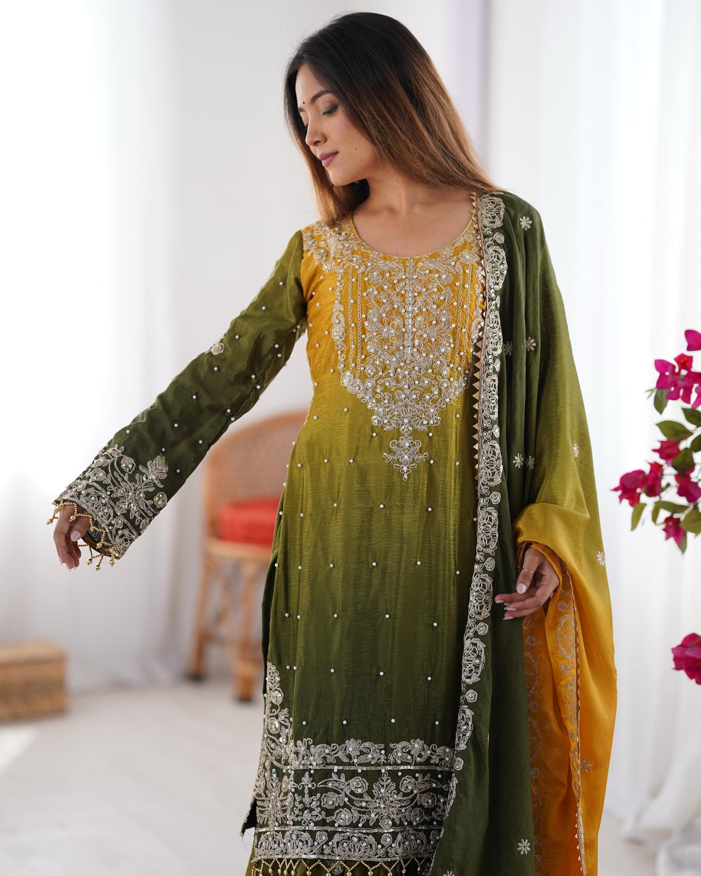 Graceful Dual Shaded Sharara Sets