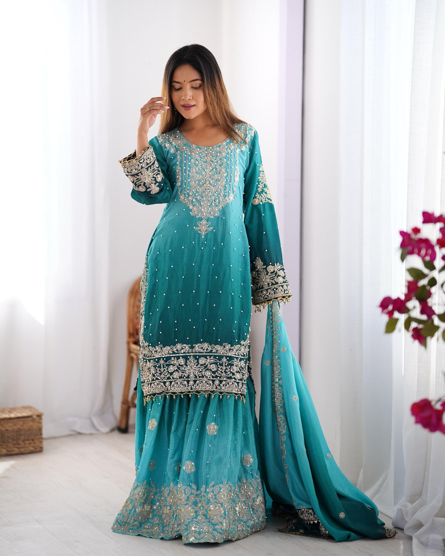 Graceful Dual Shaded Sharara Sets