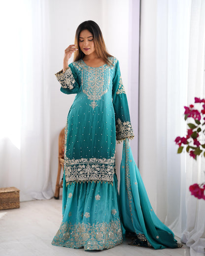 Graceful Dual Shaded Sharara Sets