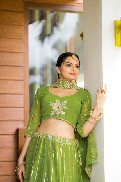 Detailed Embroidered Georgette Lehenga Choli
