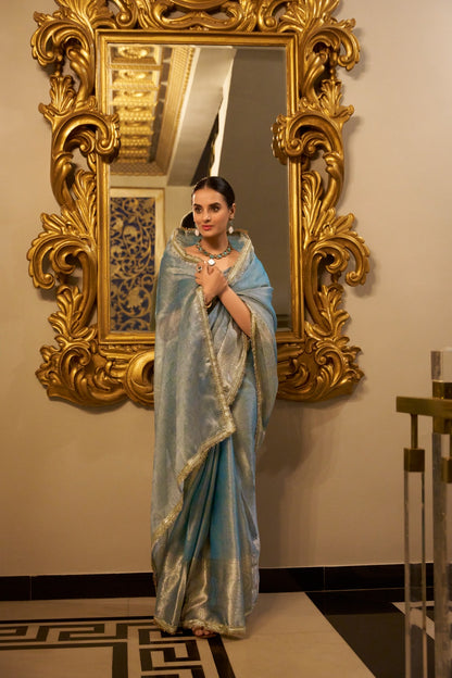 Soft Shimmer In Zari & Sequins Saree